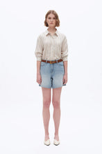 Mid Rise Denim Shorts in Light Blue