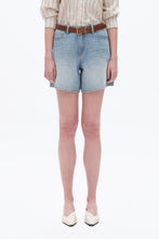 Mid Rise Denim Shorts in Light Blue