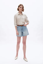 Mid Rise Denim Shorts in Light Blue