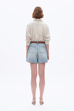 Mid Rise Denim Shorts in Light Blue