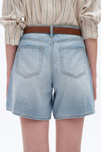 Mid Rise Denim Shorts in Light Blue