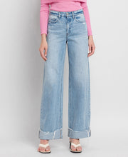 Mid Rise Wide Leg Jean