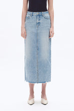 Midi Denim Skirt in Medium Blue