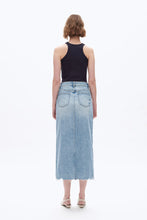 Midi Denim Skirt in Medium Blue