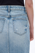 Midi Denim Skirt in Medium Blue