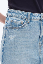 Midi Denim Skirt in Medium Blue