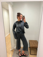 Gathered Waist Flared Crop Pants