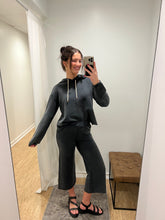 Gathered Waist Flared Crop Pants