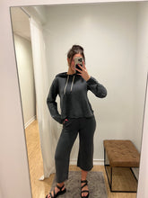 Gathered Waist Flared Crop Pants