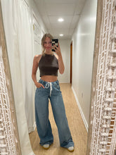 32” Inseam Extra Wide Leg Elastic Waistband Sweat Pant Jean
