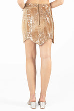 Faux Suede Sequined Midi Skirt