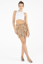 Faux Suede Sequined Midi Skirt