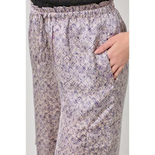 Satin Printed Wide Leg Cargo Pant