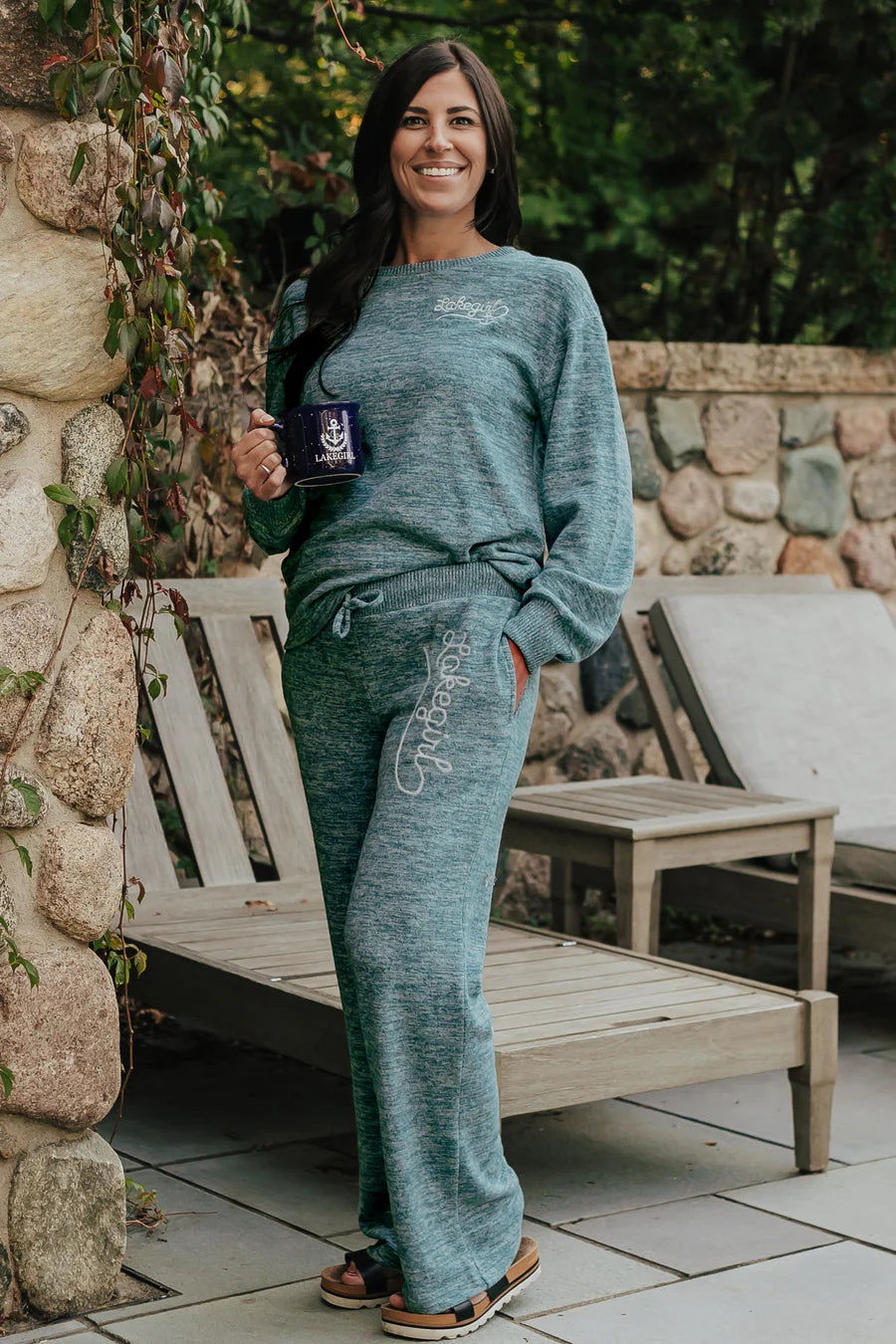 Lakegirl Hacci Lounge Sweatpants in Dark Teal