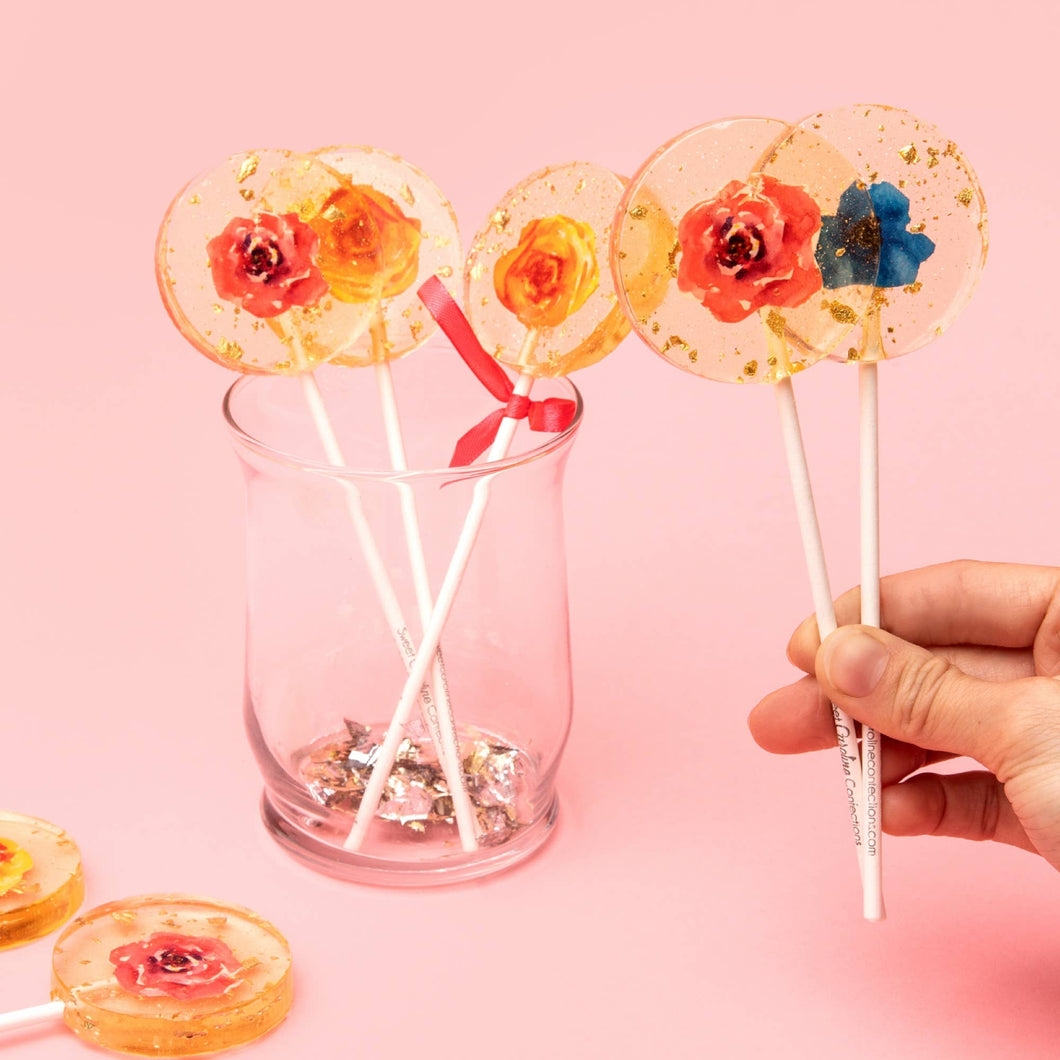 Mexican Flower Lollipops, Melon Flavor, 10/Case