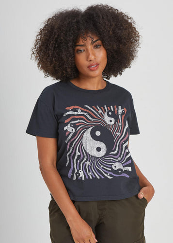 Yin Yang Psychedelic Cropped Tee