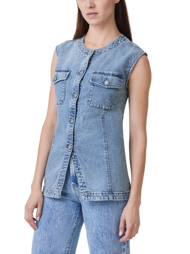 Sleeveless Long Denim Vest – Brick Street Boutique