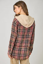 Washed Plaid Hoodie Jacket