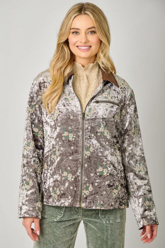 Embroidered Jacket in Ash