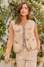 Embroidered Teddy Fur Vest