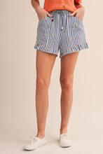 Striped Ruffle Hem Shorts