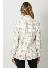 Double Breasted Tweed Jacket in Ivory and Gold