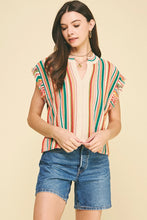 Color Block V-Neck Sweater Top