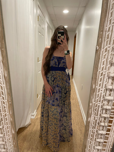 Floral Printed Strapped Maxi Dress