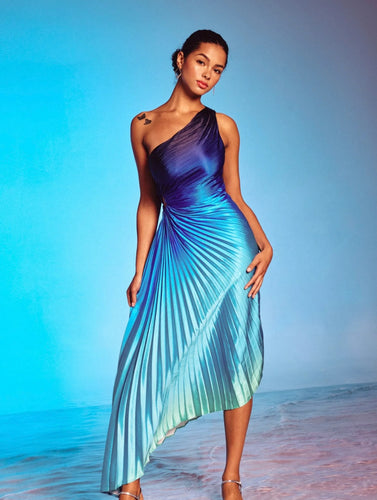 Ocean Ombré Asymmetrical Dress