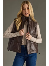 Brown Faux Leather Vest