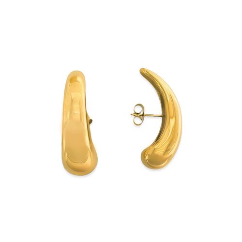 Water Resistant Curve Earrings in Gold