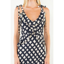 Tie Strap Geometric Pattern Dress