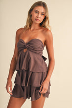 STRAPLESS BABYDOLL RUFFLE LAYERED ROMPER