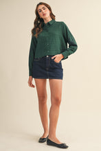 Polka Dot Floral Embroidery Button Up Top