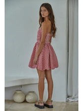 Woven Gingham Print Smocking Tube Mini Dress