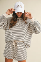 SOFT BRUSHED PIN STRIPE KNIT PULLOVER & SHORTS