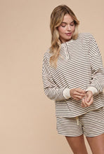 SOFT BRUSHED PIN STRIPE KNIT PULLOVER & SHORTS