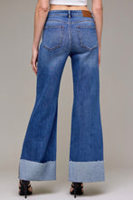 Medium Wash Clean Cuffed High Rise Comfort Flare