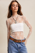Lace Mock Neck Long Sleeve Top