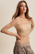 Lace Mock Neck Long Sleeve Top