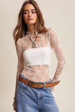 Lace Mock Neck Long Sleeve Top