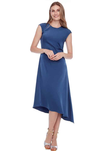 Blue Asymmetric Maxi Dress
