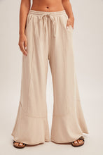Washed Ruffle Bottom Terry Pants