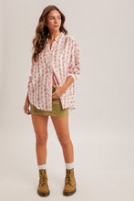 Floral Print Multi Stripe Mix Button Down Shirt