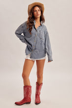 Horseshoe Buttondown Oversized Denim Top