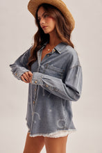 Horseshoe Buttondown Oversized Denim Top