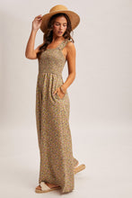 Ditsy Floral Smocked Strap And Chest Wide Leg Jumpsuit