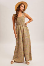 Ditsy Floral Smocked Strap And Chest Wide Leg Jumpsuit