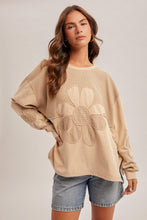 Daisy Patch Two-Tone Color Block Washed Top