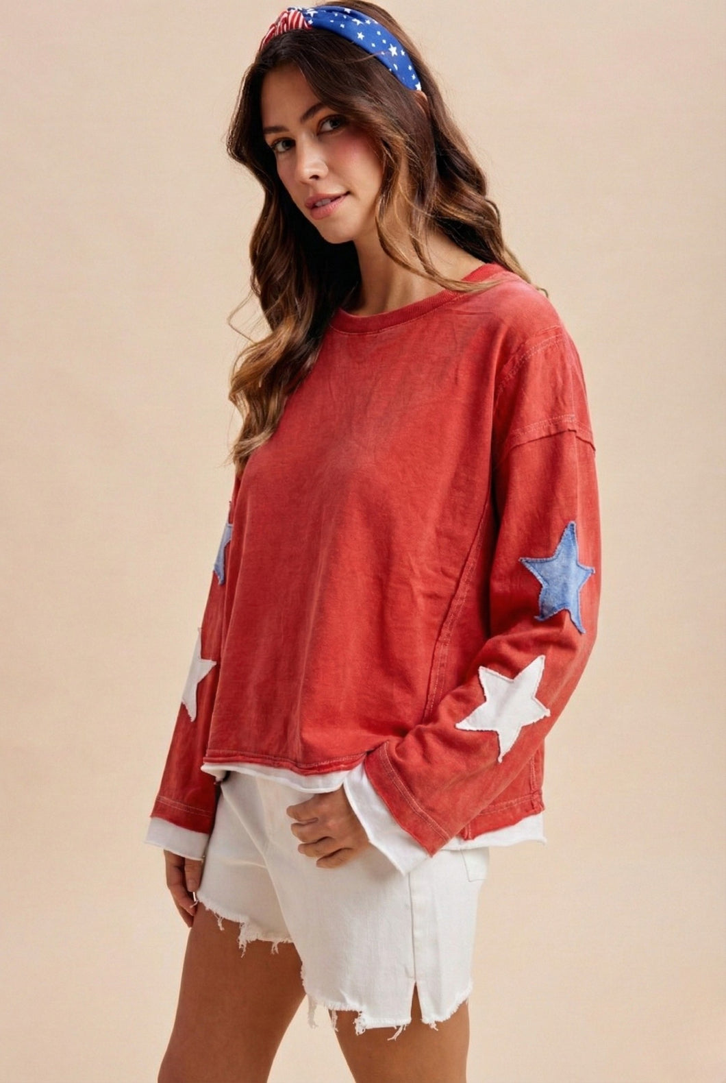 Star Patched Long Sleeve Shirt